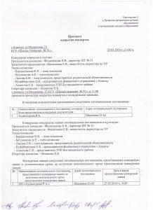 Протокол вскрытия конвертов